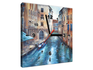 Obraz na stenu s hodinami Mestské domy v Benátkach