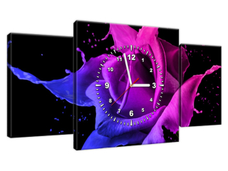 Obraz s hodinami Ruža z farieb - Jakub Banas