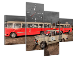 Moderný obraz s hodinami Veľký Fiat