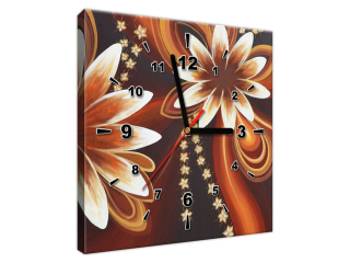 Štýlový obraz na plátne s hodinami Krútiace sa kvety