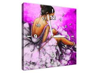Obraz s hodinami Balet vo fialovej