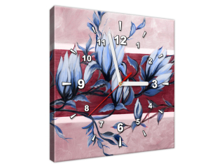 Sladkosť modro-ružovej magnólie Obraz s hodinami