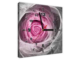 Fraktálna ruža vo fuchsii Obraz s hodinami