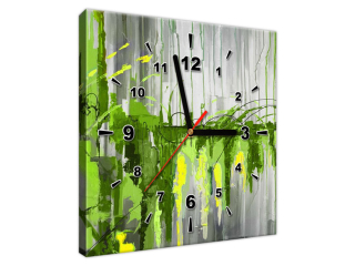 Zelený vodopád Obraz s hodinami