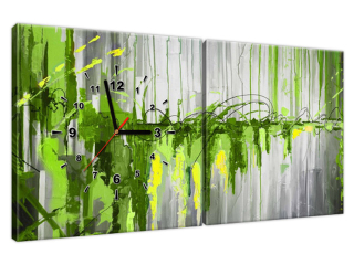 Zelený vodopád Obraz s hodinami
