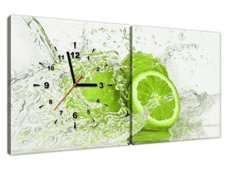 Obraz s hodinami Limetka vo vode