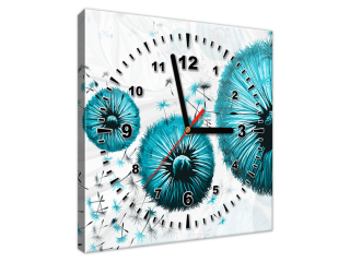 Obraz s hodinami Tyrkysové púpavy