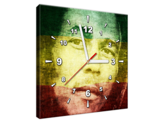 Nástenné hodiny na plátne Bob Marley