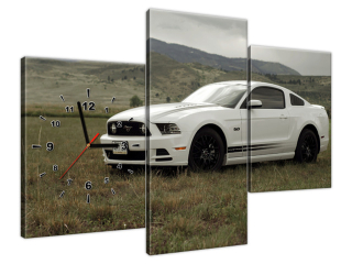Obraz s hodinami na plátne Mustang GT V8 - Brett Levin