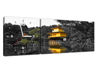 Moderný obraz s hodinami Dom a bonsaj - Mith Huang