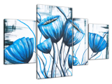 Štýlový obraz na stenu Kytica modrých makov