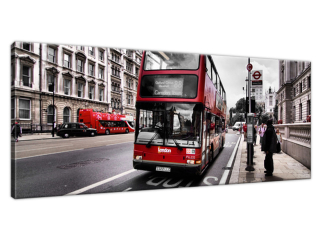 Obraz Moderný červený Londýnsky poschodový autobus