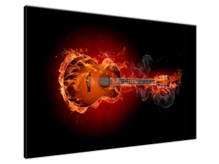 Obraz na plátne Planúca gitara