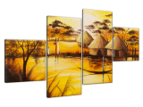 Moderný obraz na plátne Africká dedinka
