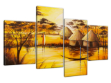 Moderný obraz na plátne Africká dedinka