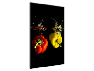Obraz do kuchyne Padajúce papriky