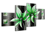 Luxusný obraz na stenu Kvety na zeleno