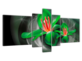 Abstraktný obraz Zelené kozmické kvety - Jakub Banas