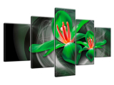 Abstraktný obraz Zelené kozmické kvety - Jakub Banas
