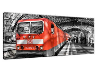 Obraz na plátne Červená lokomitíva
