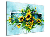 Moderný obraz na stenu Tyrkysové slnečnice