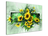 Slnečnice v zelenom - Obrazy na stenu