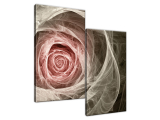 Jasno ružová fraktálna ruže - Obraz na plátne