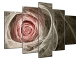 Jasno ružová fraktálna ruže - Obraz na plátne