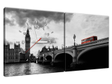 Moderný obraz s hodinami Autobusom na Big Ben