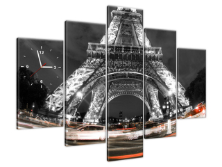 Obraz na plátne s hodinami Eiffel Tower