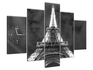 Obraz na plátne s hodinami Eiffel Tower