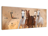 Moderný obraz s hodinami Cválajúce kone