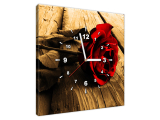 Obraz s hodinami Ruža v sépií