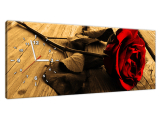 Obraz s hodinami Ruža v sépií