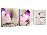 Obraz s hodinami Motýli raj
