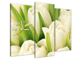 Moderný obraz s hodinami Krásne tulipány