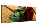 Obraz s hodinami na plátne Ruža pre lásku
