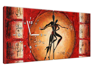 Moderný obraz s hodinami Africký tanec
