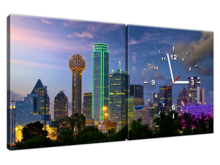 Obraz mesta s hodinami Dallas City