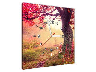 Moderný obraz s hodinami do chodby Krásna jeseň
