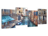 Obraz na stenu s hodinami Mestské domy v Benátkach