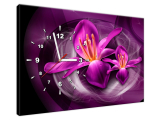 Obraz s hodinami Ružové kozmické kvety - Jakub Banas
