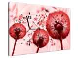 Štýlový obraz s hodinami Červené púpavy