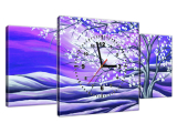 Obraz s hodinami Kvitnúci strom v noci