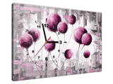 Obraz s hodinami Abstraktné púpavy vo fuchsii