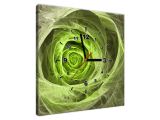 Obraz s hodinami Fraktálna ruža limetková