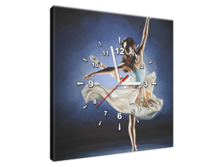 Obraz s hodinami na plátne Baletka pri tanci