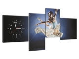 Obraz s hodinami na plátne Baletka pri tanci