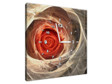 Fraktálna ruža v oranžovej Obraz s hodinami