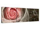 Fraktálna ruža koral - Obraz s hodinami
